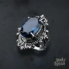 Anillo con Zirconia Azul Zafiro