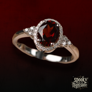 Anillo con Zirconia Roja y Circonitas