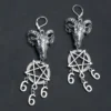 Pendientes Baphomet pentagrama 666