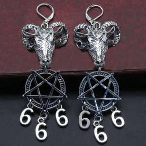 Pendientes Baphomet pentagrama 666