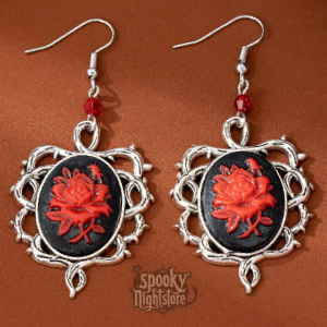 Pendientes Vintage con Rosa en relieve