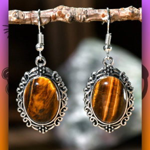 pendientes de piedra natural ojo de tigres pendientes de piedra natural ojo de tigre