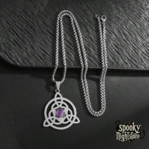 Colgante Triquetra celta con amatista Colgante Triquetra celta con amatista