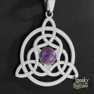 Colgante Triquetra celta con amatista Colgante Triquetra celta con amatista