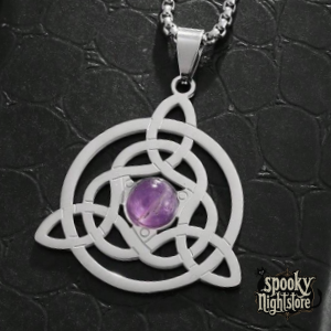Colgante Triquetra celta con amatista Colgante Triquetra celta con amatista