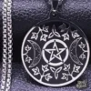 Colgante con Pentagrama con Lunas y Hojas de Hiedra