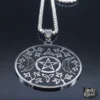 Colgante con Pentagrama con Lunas y Hojas de Hiedra
