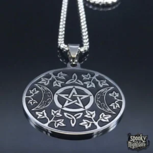 Colgante con Pentagrama con Lunas y Hojas de Hiedra Colgante con Pentagrama con Lunas y Hojas de Hiedra