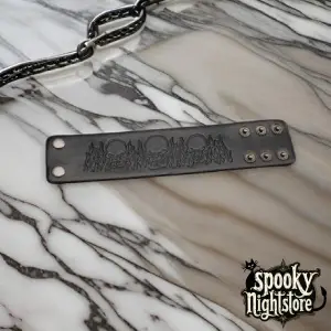 Pulsera de Cuero Calavera en Llamas Pulsera de Cuero Calavera en Llamas