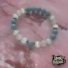 Pulsera de cuarzo rosa, selenita y aguamarina