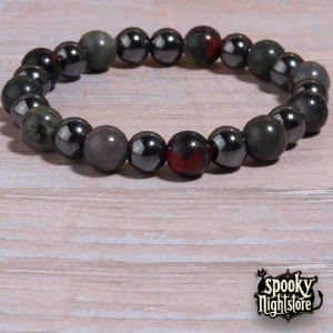 Pulsera de hematite, granate y obsidiana