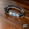 Pulsera de turmalina, obsidiana y piedra lunar