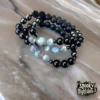 Pulsera de turmalina, obsidiana y piedra lunar