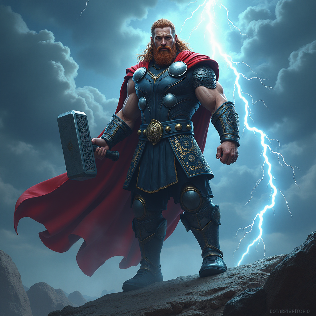 ilustración del dios Thor
